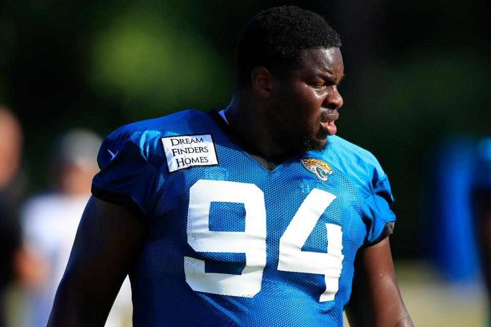 Jacksonville Jaguars defensive lineman Folorunso Fatukasi (94) looks on during day 9 of the Jaguars Training Camp Tuesday, Aug. 2, 2022 at the Knight Sports Complex at Episcopal School of Jacksonville. 