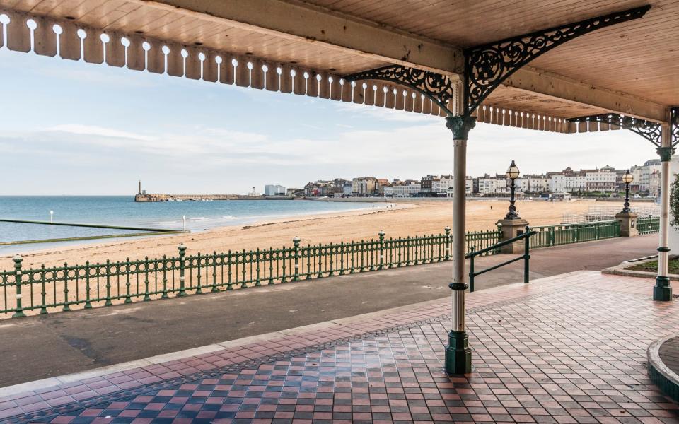 Margate Bay as seen from a Victorian-era shelter