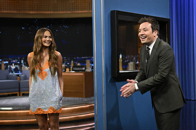 Chrissy Teigen appears on “The Tonight Show Starring Jimmy Fallon” on April 25, 2022. - Credit: Todd Owyoung/NBC