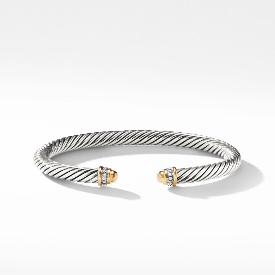 <p><a href="https://go.redirectingat.com?id=74968X1596630&url=https%3A%2F%2Fwww.davidyurman.com%2Fwomens%2Fbracelets%2Fcable-classics-bracelet-in-sterling-silver-with-18k-yellow-gold-and-diamonds-5mm-B03950%2BS8.html&sref=https%3A%2F%2Fwww.townandcountrymag.com%2Fstyle%2Fg45435300%2Fbest-jewelry-gifts%2F" rel="nofollow noopener" target="_blank" data-ylk="slk:Shop Now;elm:context_link;itc:0;sec:content-canvas" class="link ">Shop Now</a></p><p>Cable Classics Bracelet in Sterling Silver with 18K Yellow Gold Domes and Pavé Diamonds</p><p>davidyurman.com</p><p>$950.00</p>