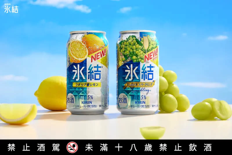 ▲台灣民眾喜愛的「KIRIN冰結調酒」經典口味「華麗白葡萄」、「西西里檸檬」，近日推出全新口感與包裝。（圖／品牌提供）