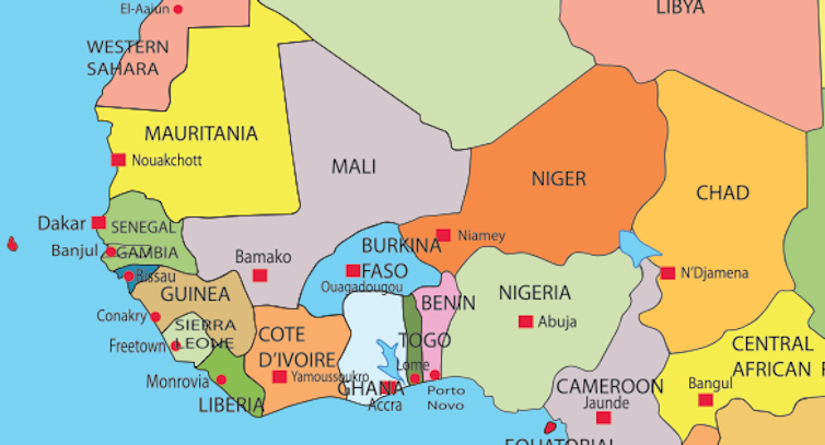 Map of Ecowas nations