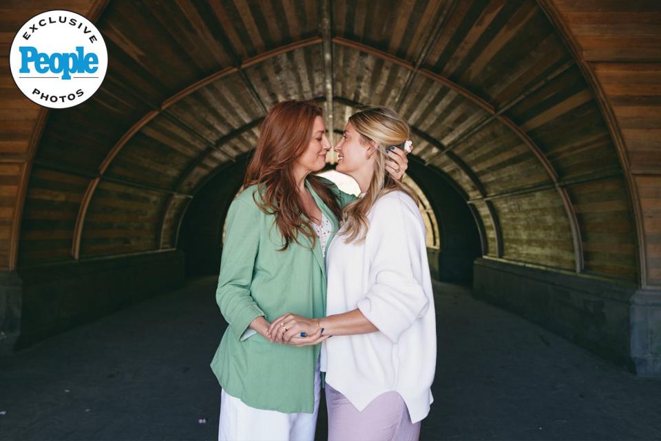 <p>Jenny Anderson</p> From Left: Jessica Phillips and Chelsea Nachman celebrate their engagement