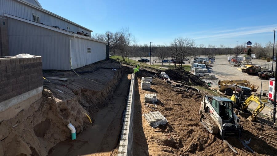 Renovations at LMCU Ballpark on March 29, 2024.