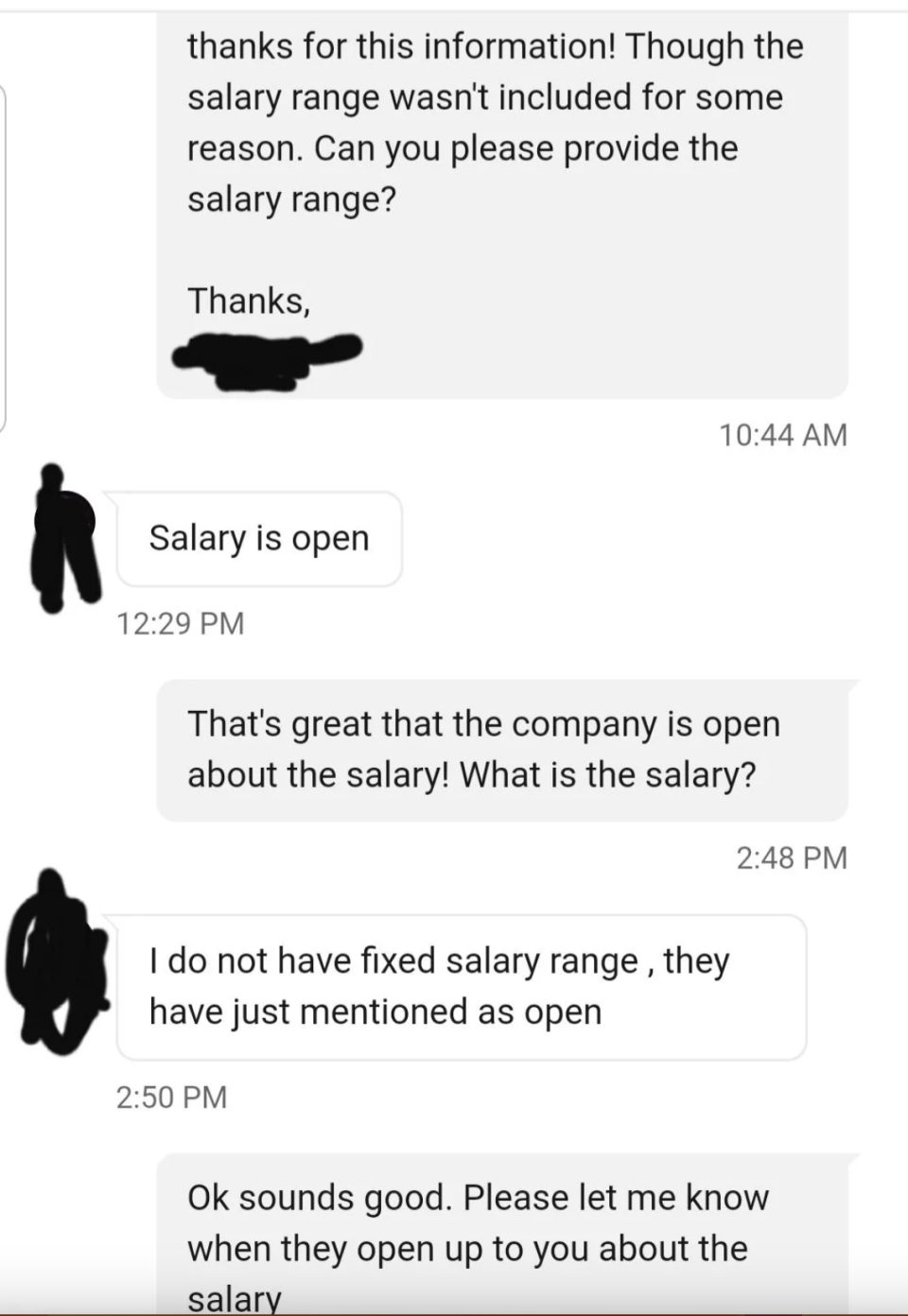 "I do not have fixed salary range, they have just mentioned as open"