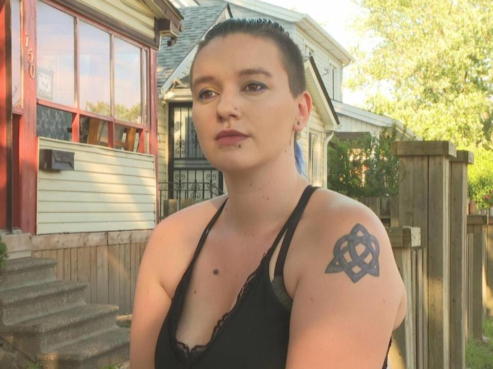 Allanah Drouillard rents a home in Sandwich Towne. She says her air conditioner has been broken for about two months. (Jennifer La Grassa/CBC - image credit)