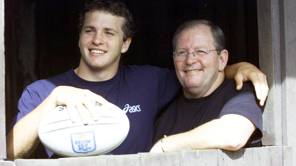 Jack Newton, pictured here with son Clint in 2001.