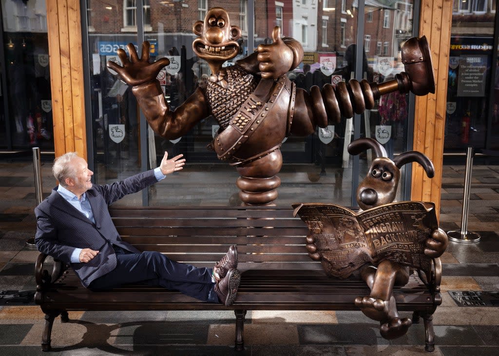 Nick Park, creator of Wallace and Gromit, Aardman Animations, at the unveiling of a bronze Wallace and Gromit bench sculpture, in Preston. (Danny Lawson/PA) (PA Wire)
