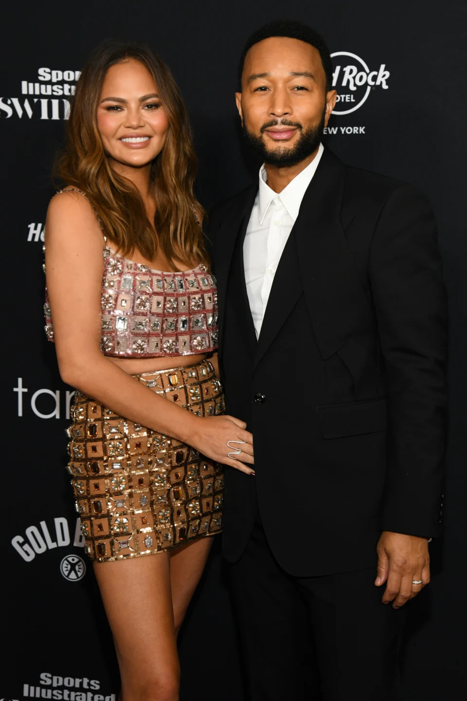 Chrissy Teigen and John Legend at the 2024 Sports Illustrated Swimsuit Issue Launch Party held at the Hard Rock Cafe on May 16, 2024 in New York City.