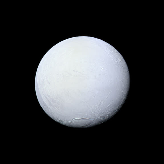 NASA’s Cassini spacecraft captured this view of Saturn’s moon Enceladus on March 10, 2012.