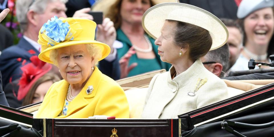 <p>Queen Elizabeth II made her entrance with daughter Princess Anne.</p>