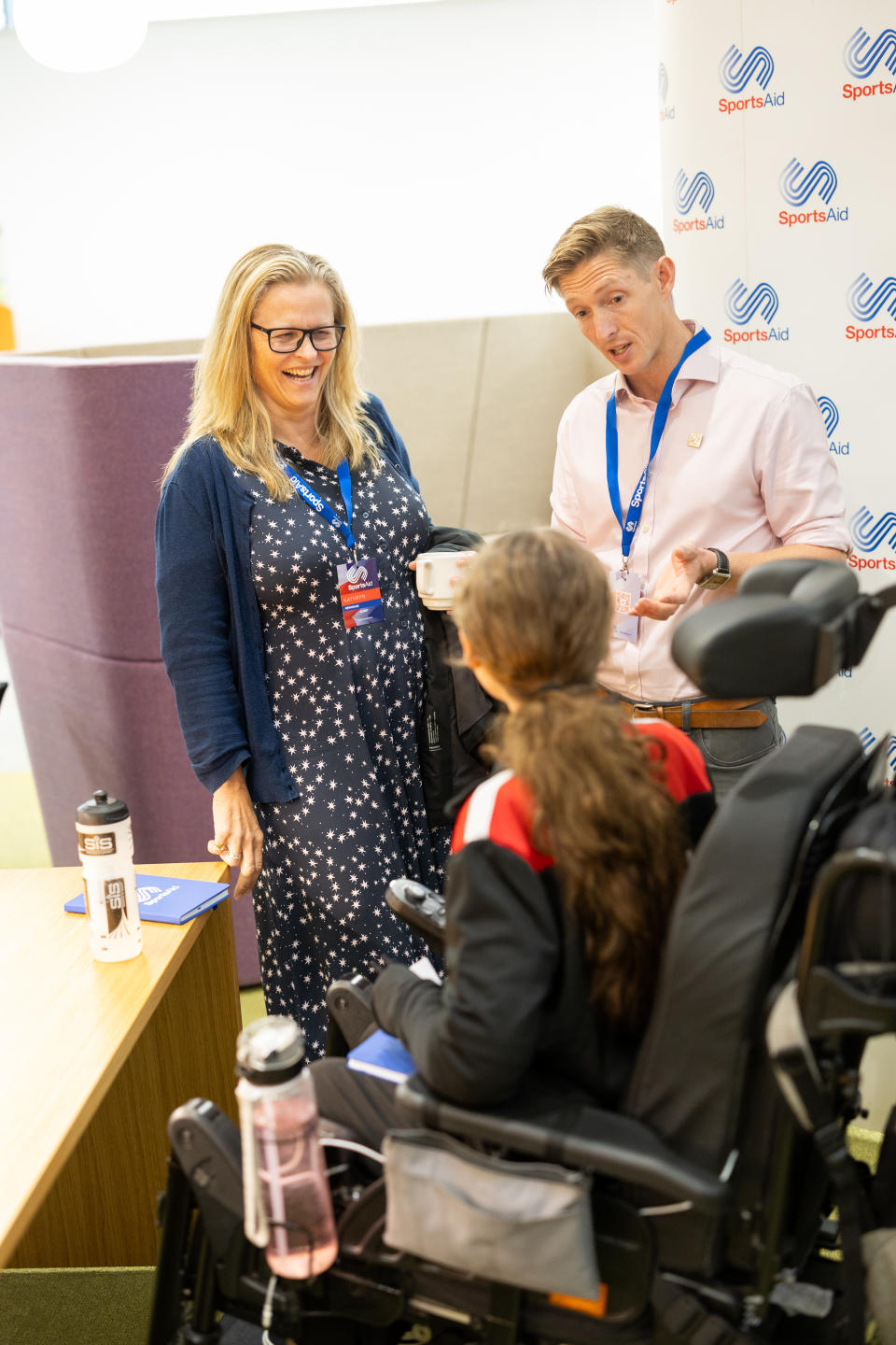 Sophie Newnham chats at SportsAid's mental health workshop