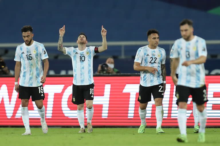 El festejo de gol de Messi en el debut de la Copa América