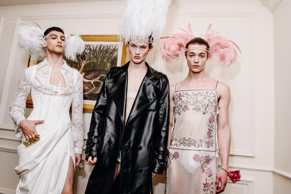 Models backstage at Palomo Spain Spring 2024 Ready To Wear Runway Show at the Plaza Hotel on September 9, 2023 in New York, New York. (Photo by Nina Westervelt/WWD via Getty Images)