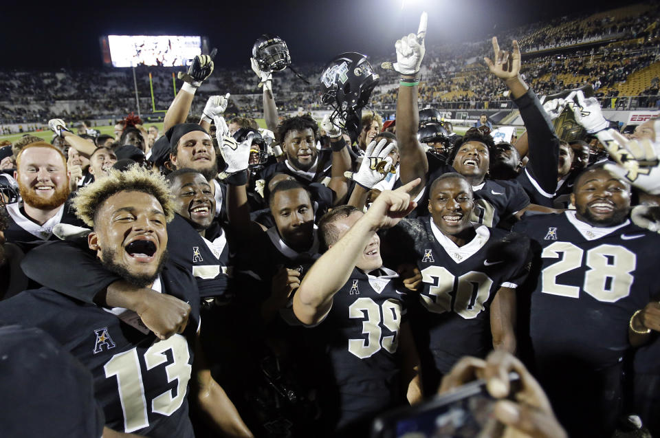 Central Florida wasn’t celebrating their ranking in the most recent College Football Playoff poll. (AP Photo/John Raoux)