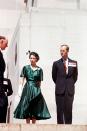 <p>During a royal tour of Australia, the queen and prince stood beneath the King George V Memorial located outside Old Parliament House. </p>