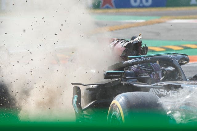 Lewis Hamilton and Max Verstappen exited the race after a crash 