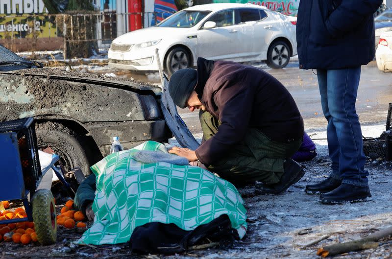 Aftermath of shelling in Donetsk