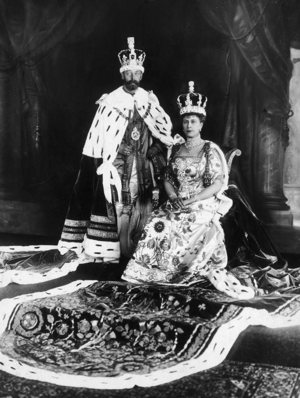 George V and his consort Queen Mary (1867 - 1953) at coronation