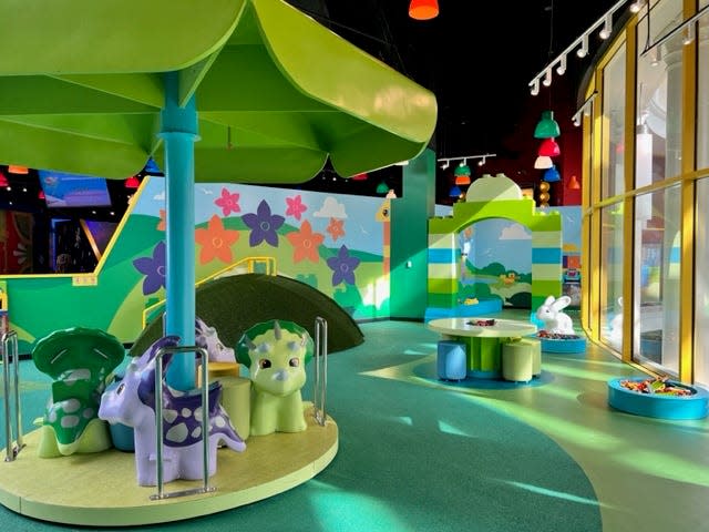 An expanded DUPLO Park gives young LEGO lovers extra room to play. The area once housed another ride, Merlin's Apprentice.