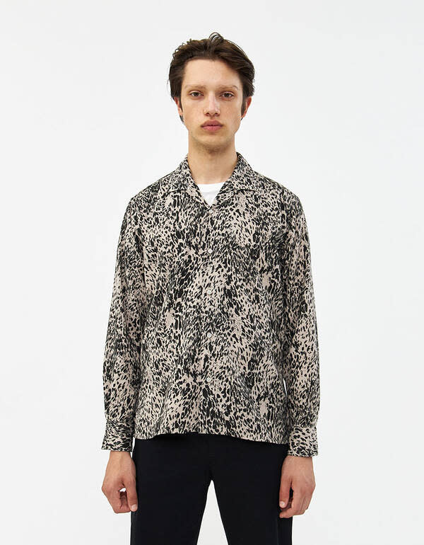 Polar Button Up Shirt in Leopard Print