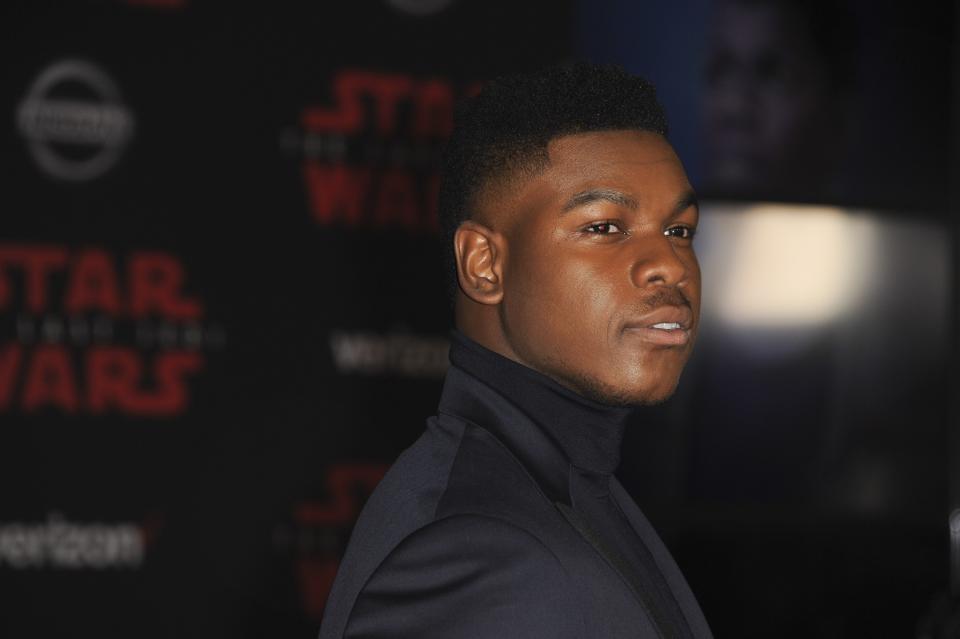 Boyega at the last jedi premiere