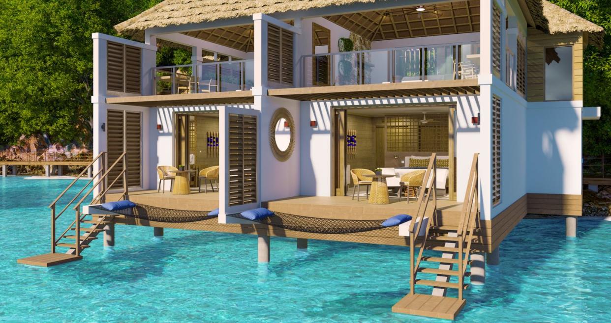 sandals south coast jamaica two story overwater bungalow