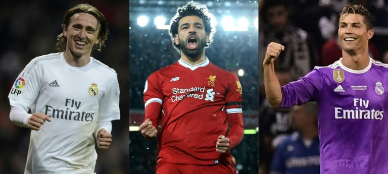 Luka Modric, Mohamed Salah and Cristiano Ronaldo are the finalists to win FIFA's player of the year award on Monday