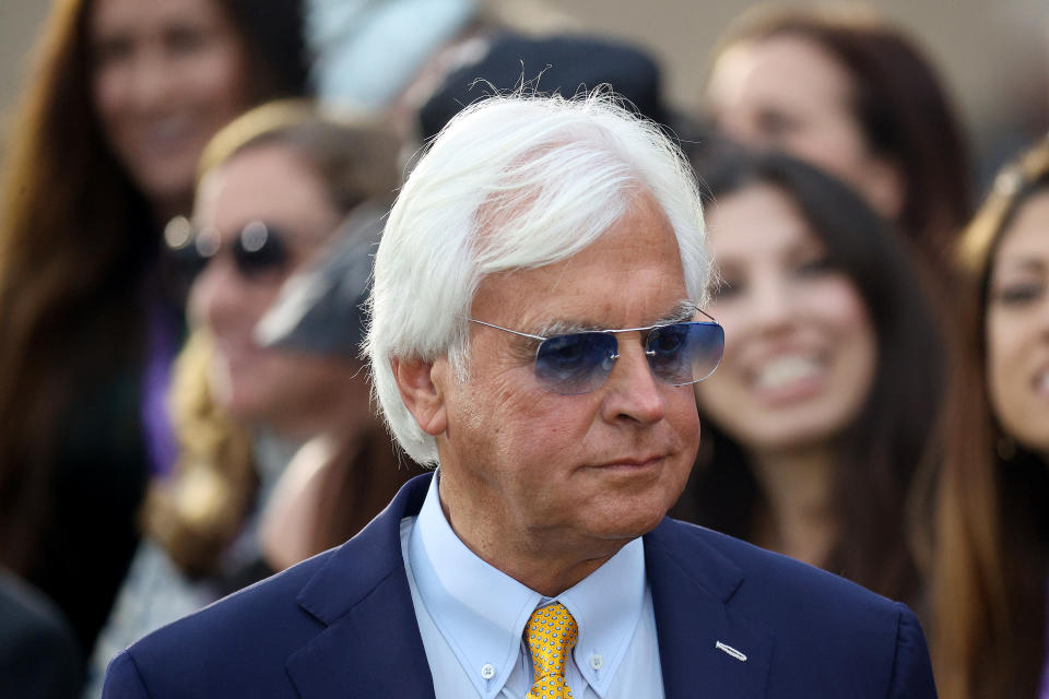 DEL MAR, CALIFORNIA - NOVEMBER 05: Trainer Bob Baffert looks on in the winners circle after his horse Corniche won the Breeders' Cup Juvenile at Del Mar Race Track on November 05, 2021 in Del Mar, California. (Photo by Rob Carr/Getty Images)