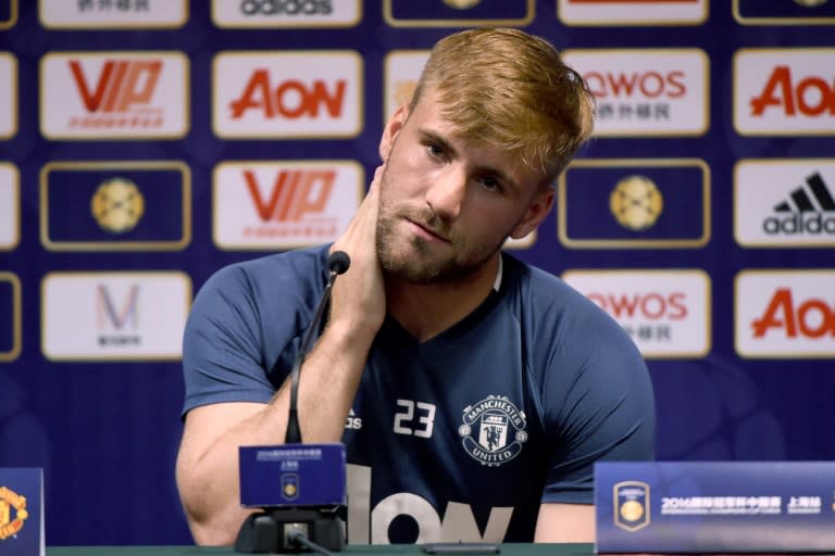 Manchester United's Luke Shaw is back in action after recovering from a double leg fracture