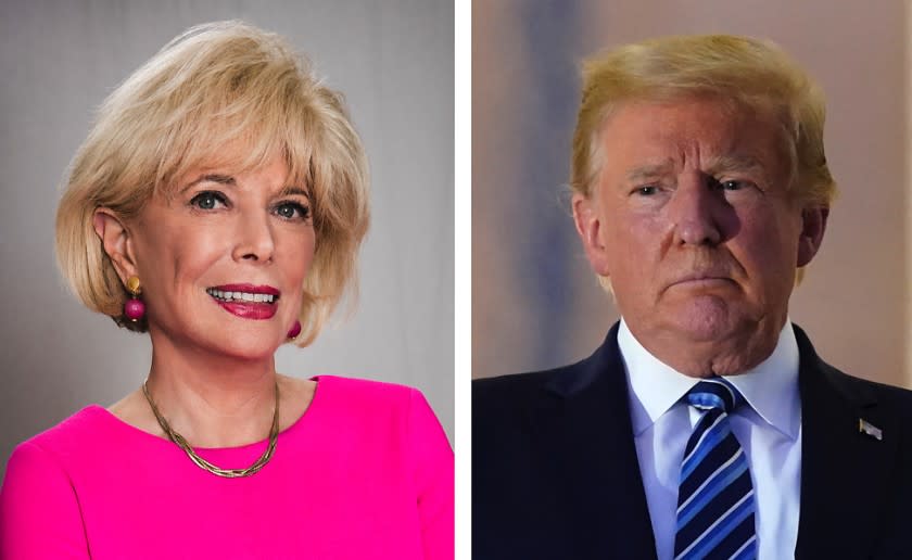 Leslie Stahl, Correspondent for 60 Minutes on CBS and President Donald Trump.