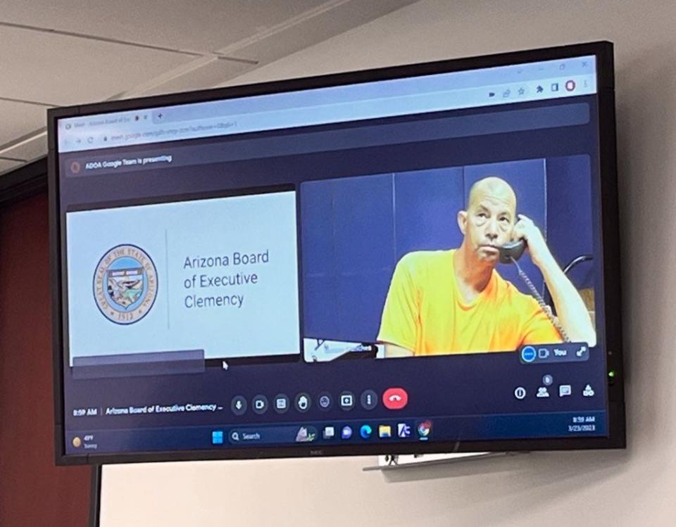 Death row prisoner Aaron Gunches appears remotely for clemency hearing on March 23, 2023