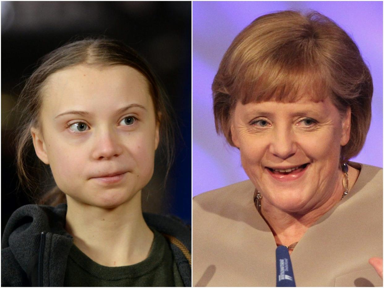 Greta Thunberg Angela Merkel