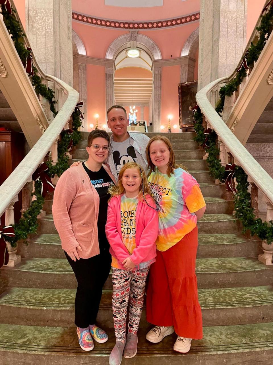 PHOTO: Astrid Burkle and her family have gone to the Ohio statehouse several times to fight against anti-transgender legislation. (Courtesy of Alicia Burkle)