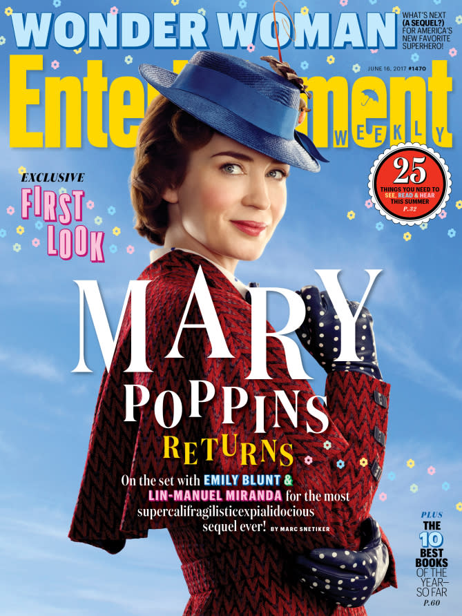 The new Mary Poppins, Emily Blunt, on the cover of Entertainment Weekly (credit: EW/Disney)