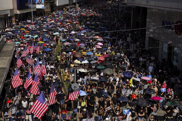 Protesters in Hong Kong