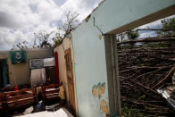 <p>A home sits in ruins at Codrington on the island of Barbuda just after a month after Hurricane Irma struck the Caribbean islands of Antigua and Barbuda, October 7, 2017. REUTERS/Shannon Stapleton </p>