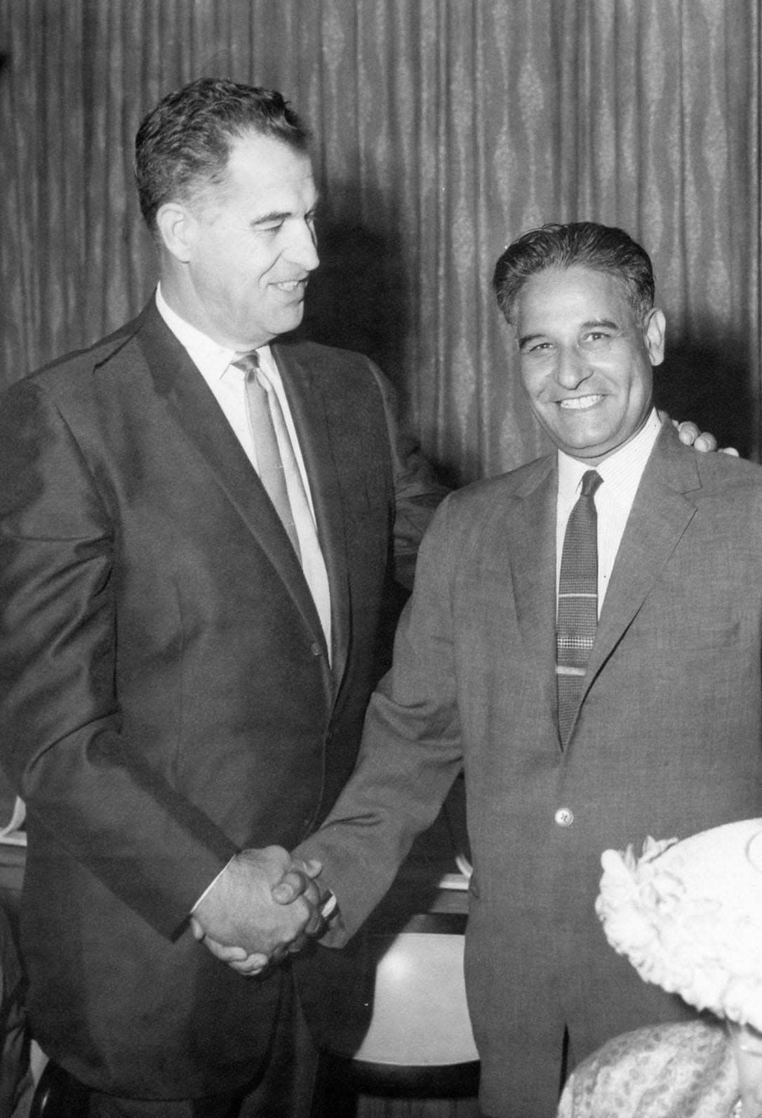 Mayor Frank Bogert and Congressman Dalip Singh Saund in the late 1950s.