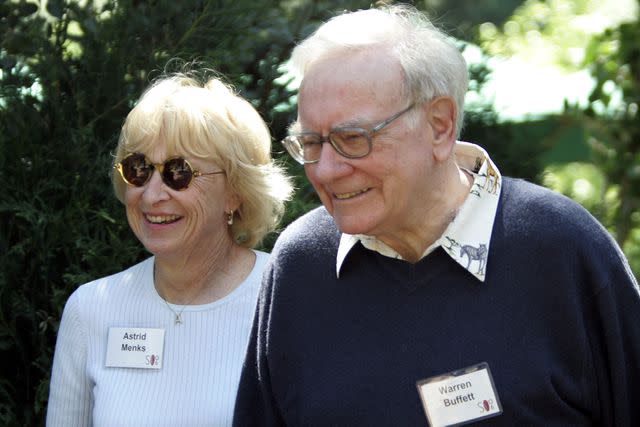 <p>Elaine Thompson/AP</p> Warren Buffett and Astrid Buffett at the annual Allen & Co. media conference in Sun Valley, Idaho on July 15, 2006.