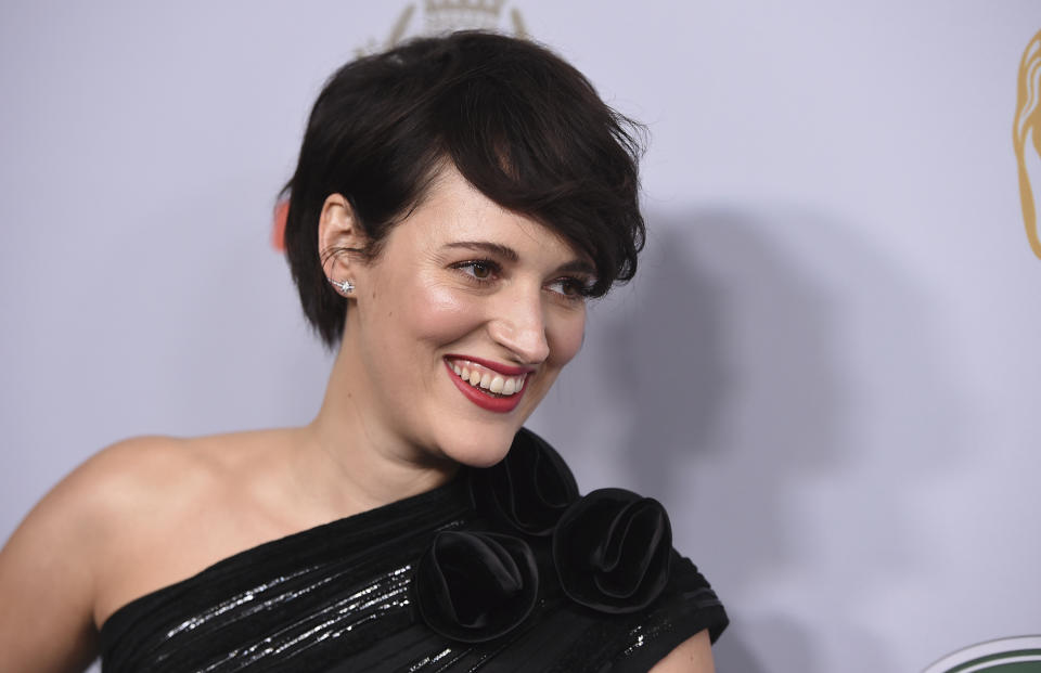 Phoebe Waller-Bridge arrives at the BAFTA Los Angeles Britannia Awards at the Beverly Hilton Hotel on Friday, Oct. 25, 2019, in Beverly Hills, Calif. (Photo by Jordan Strauss/Invision/AP)