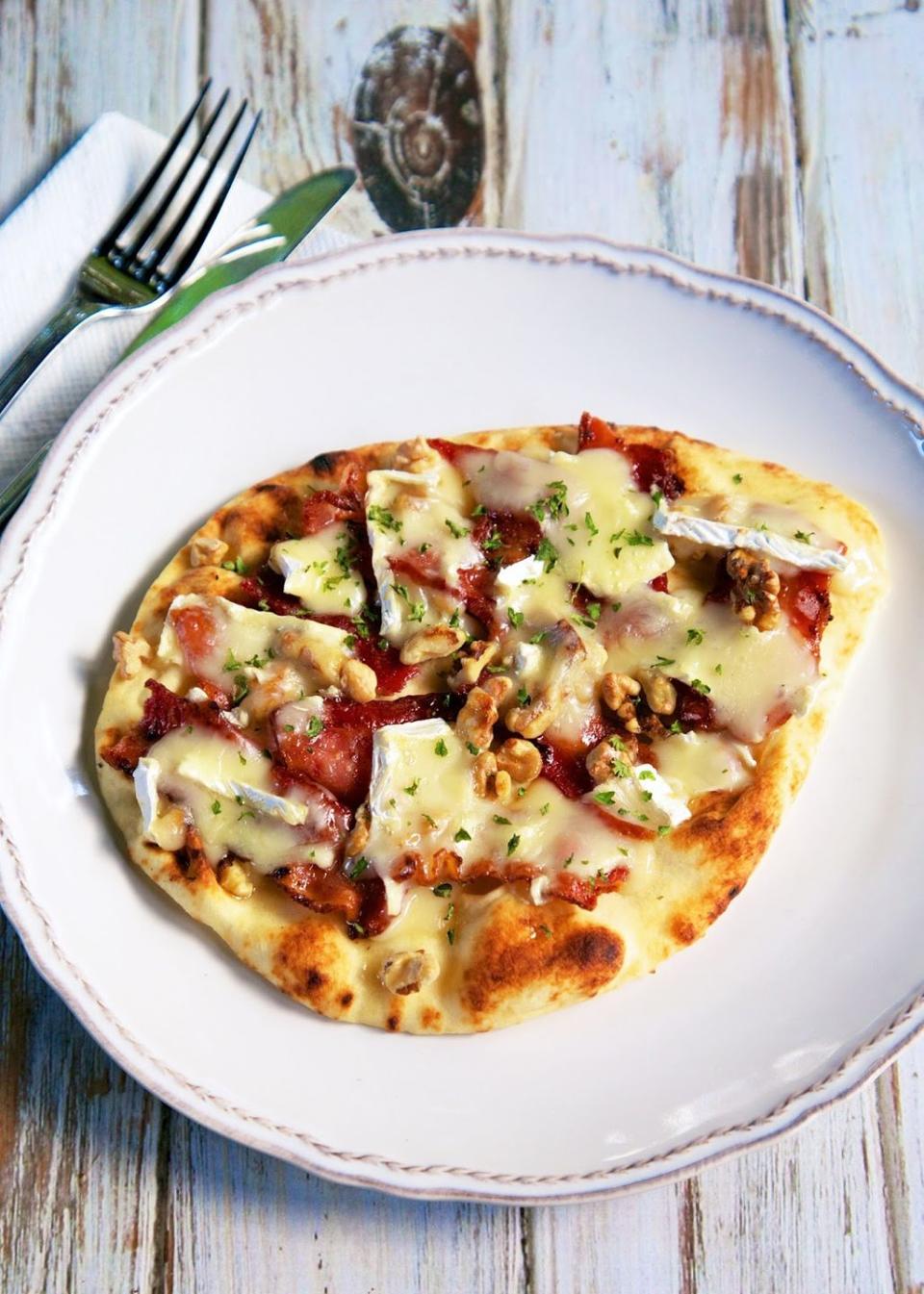 Honey, Bacon, Brie and Walnut Flatbread