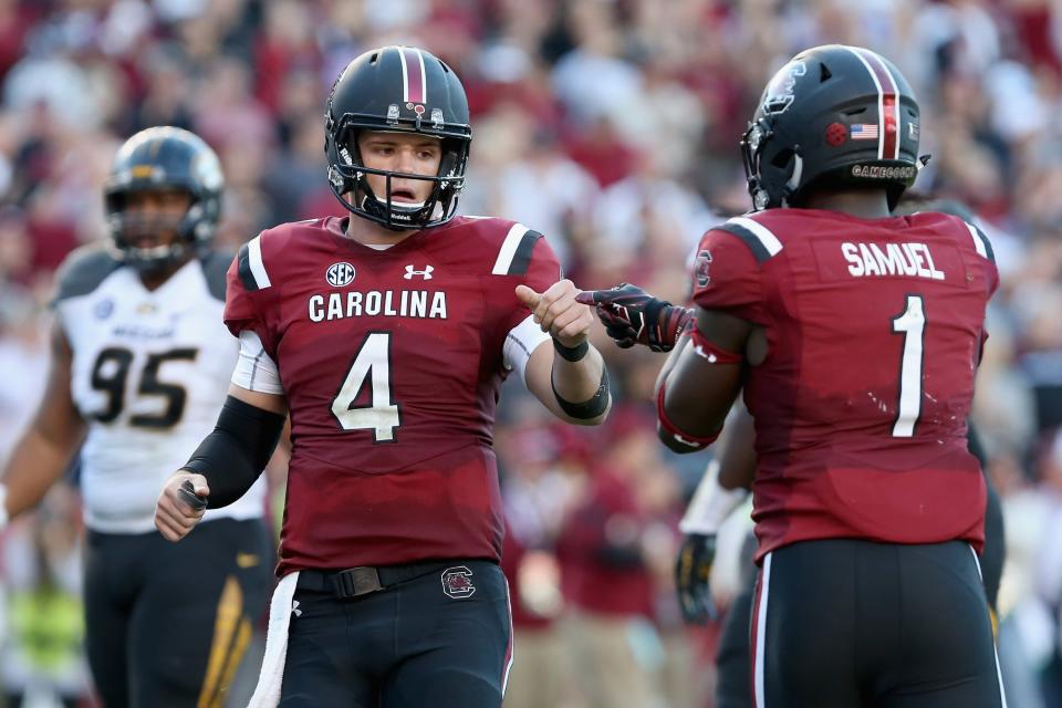 Can South Carolina, led by Jake Bentley and Deebo Samuel, challenge Georgia in the SEC East? (Photo by Tyler Lecka/Getty Images)