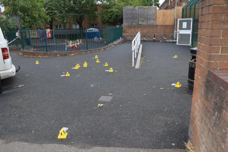 Bullet casings found near the playground by police (Met Police)