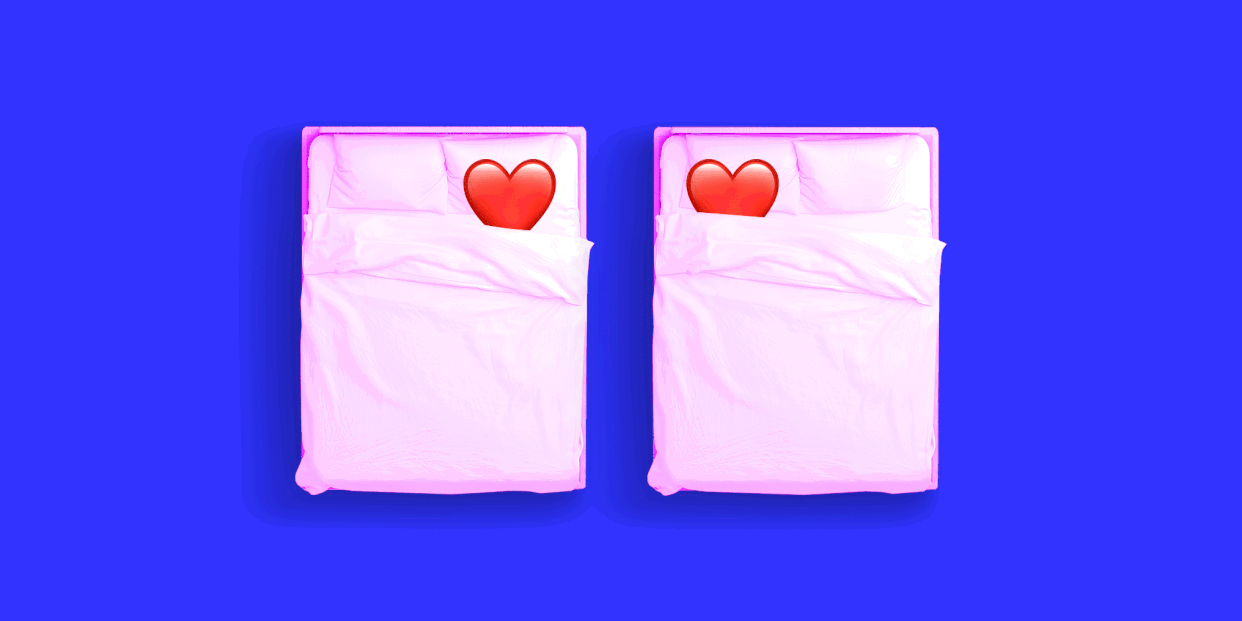 A good night's sleep can do wonders for a relationship. (Illustration: Rebecca Zisser; Photos: Getty)