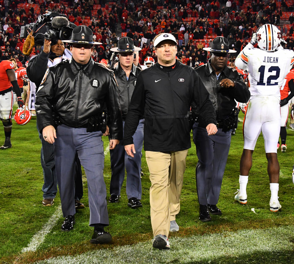 Georgia dominated Auburn in the second half on Saturday. (Getty)