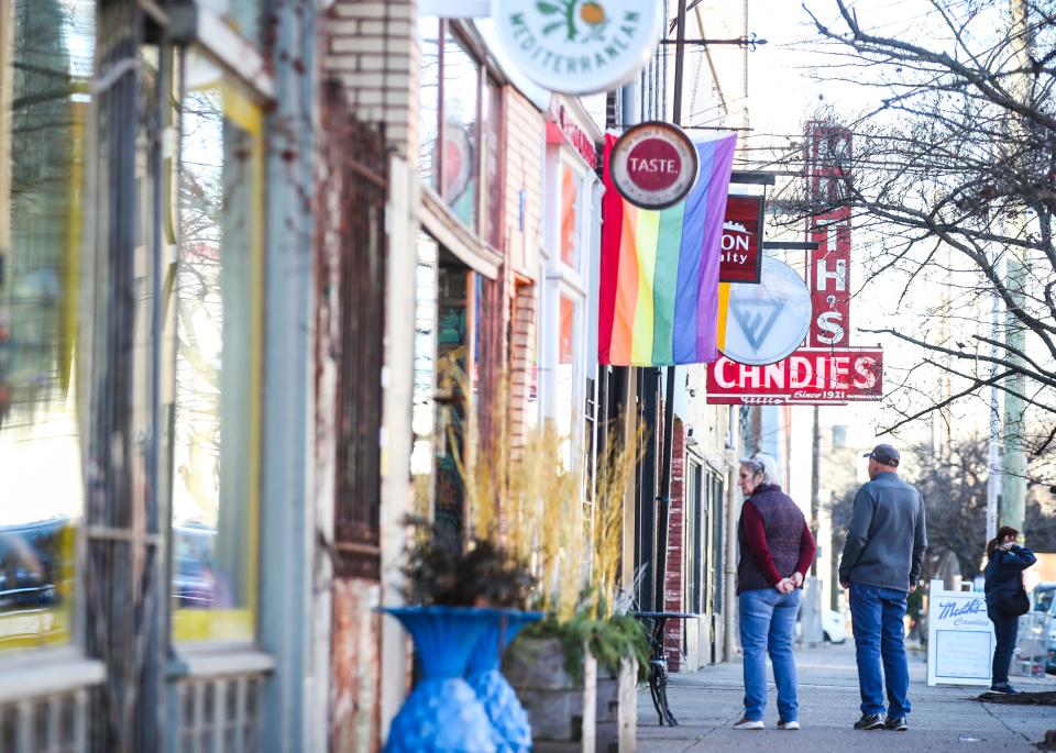 East Market Street in Louisville's NuLu area is an easy place to explore by foot, with several shops and restaurants lining the street.