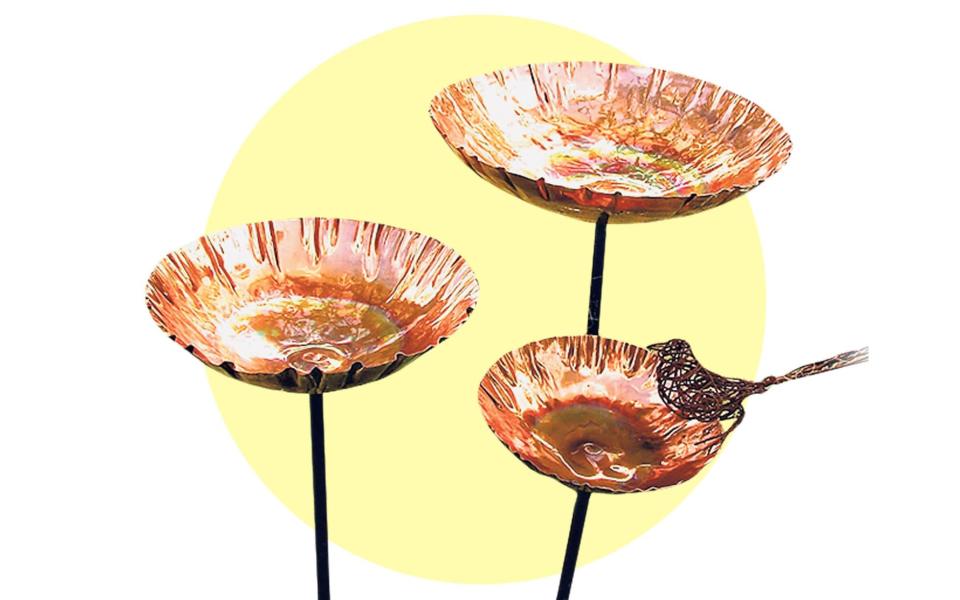 Set of three copper chalice bird baths, £99.85, London Garden Trading