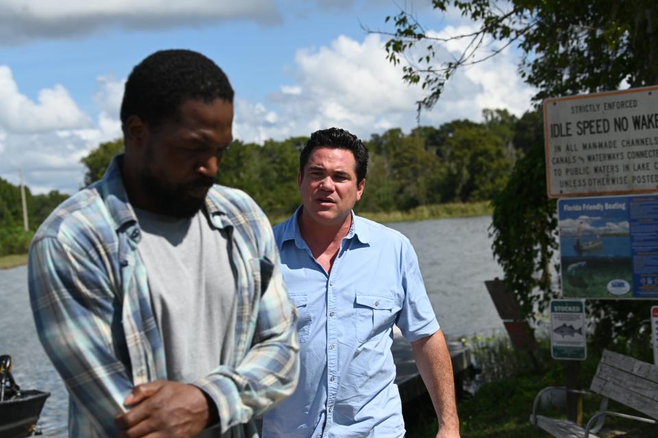 Dean Cain (right) and TC Stallings are shown at a Lake Harris boat ramp.
