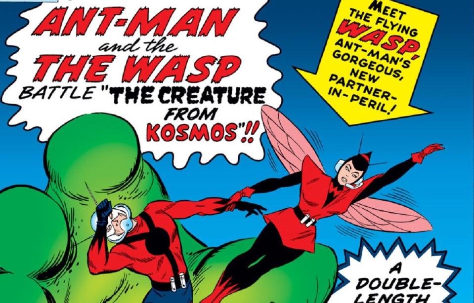 The Wasp's first costume, from Tales to Astonish #44 in 1963, designed by Jack Kirby/