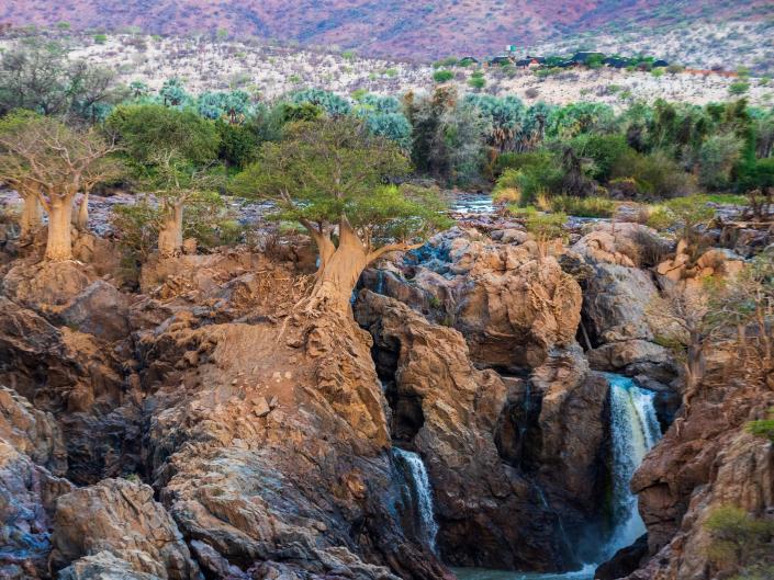 A view of Epupa Falls on the border between Namibia and Angola.
